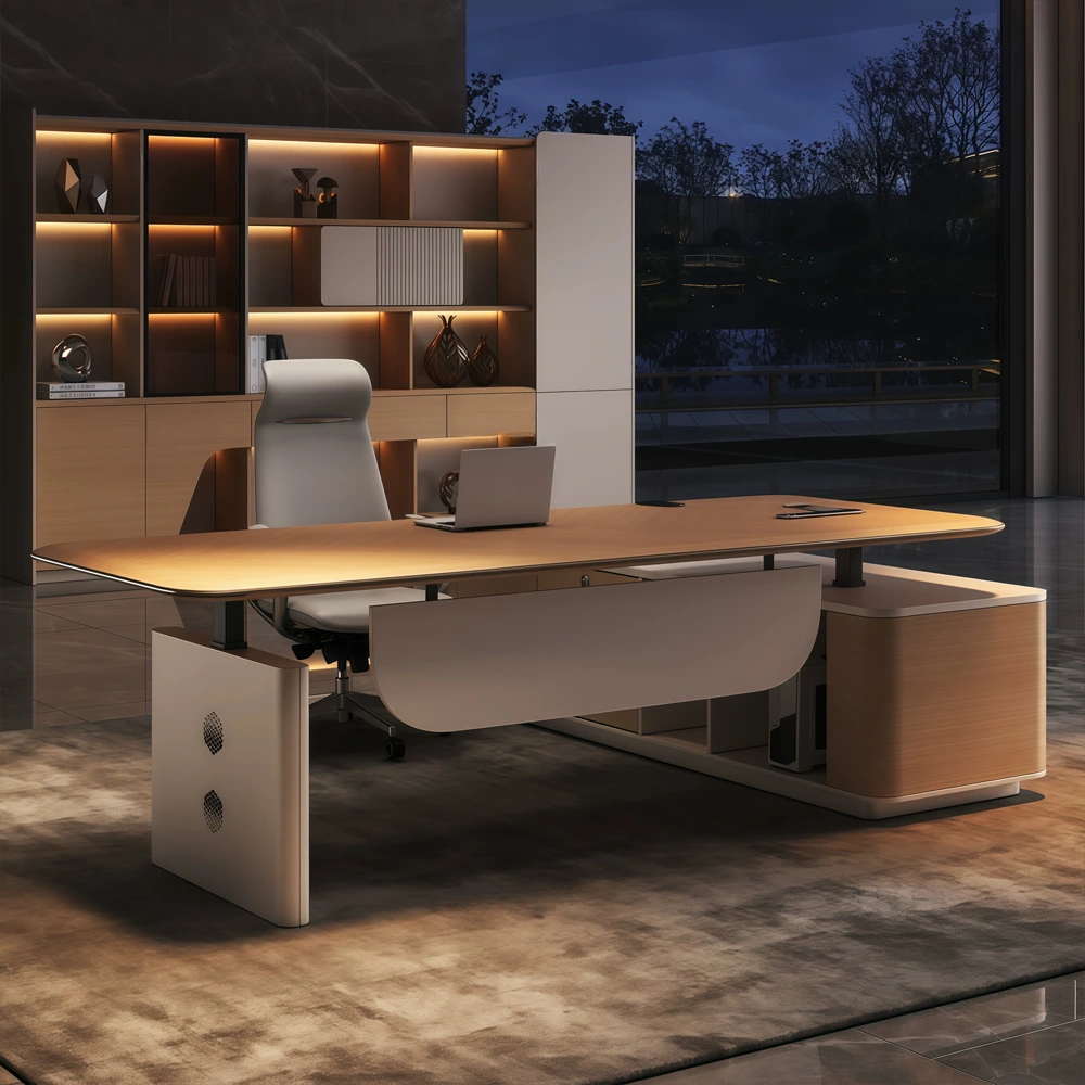 Adjustable Electric Standing Desk with Side Storage – Simple Modern Office Furniture - image 2