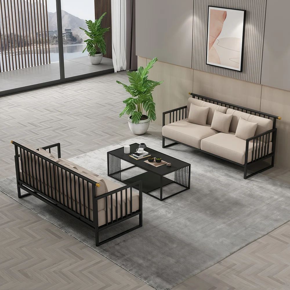 Minimalist Modern Metal-Frame Sofa - image 3