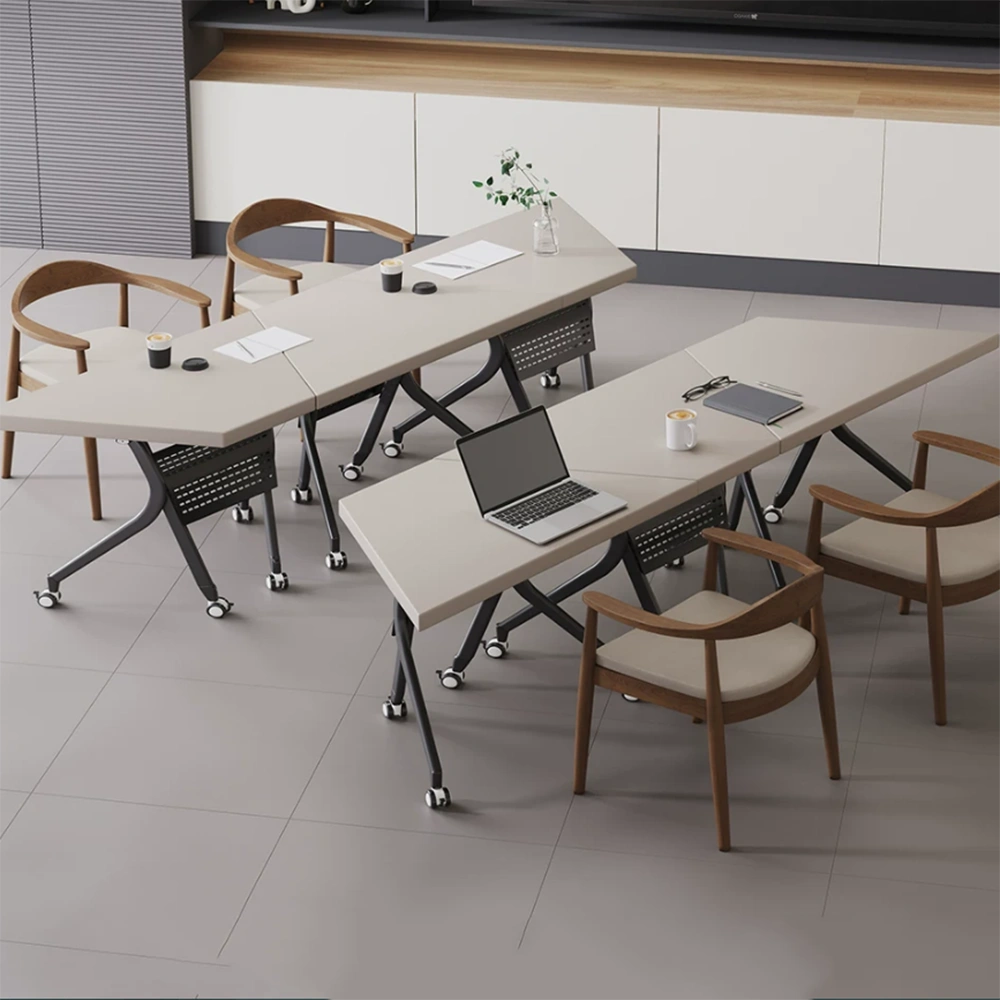 Simple Modern Folding Conference Table  Mobile Splicing Team Discussion Desk for Office - image 3