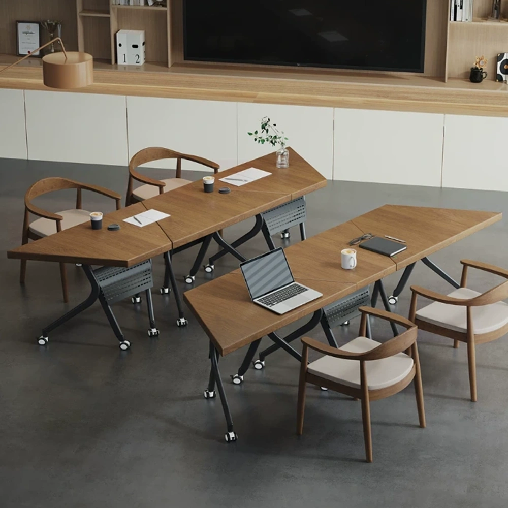 Spliceable Modular Folding Conference Table – Modern Solid Wood Business Meeting Desk for Office - image 3