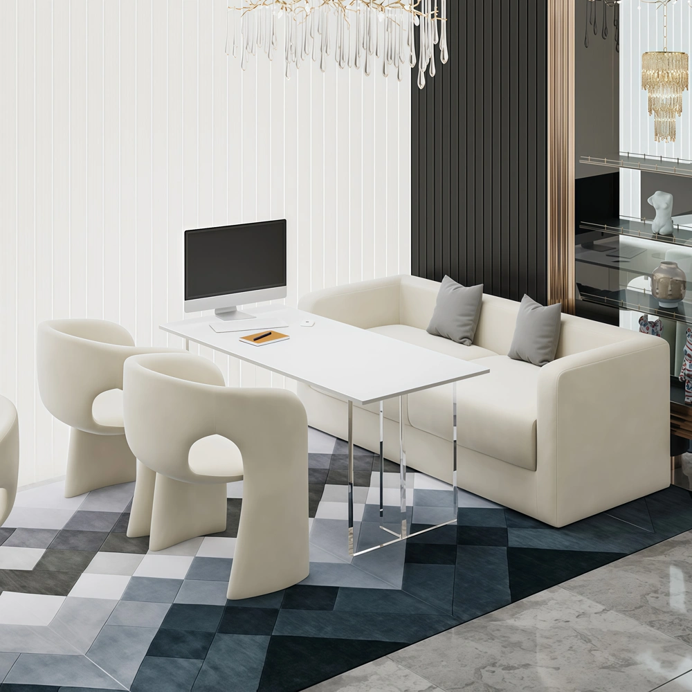 Simple Cream Style Sofa for Photo Studio Reception Area - image 3
