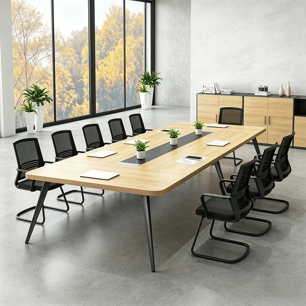Small Office Meeting Table – Modern Minimalist Long Rectangular Conference Desk - image 3