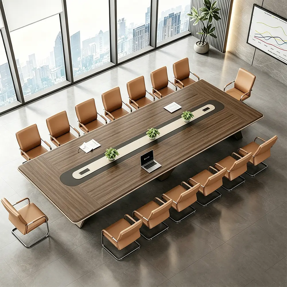Premium Light Luxury Conference Table – Thick Top, Luxury Meeting Desk - image 3