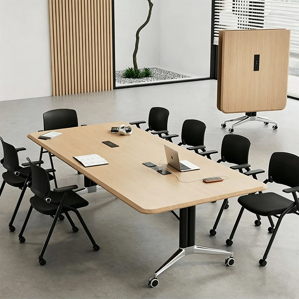 Mobile Folding Table for Office – Extendable Modular Conference Desk on Casters - image 4