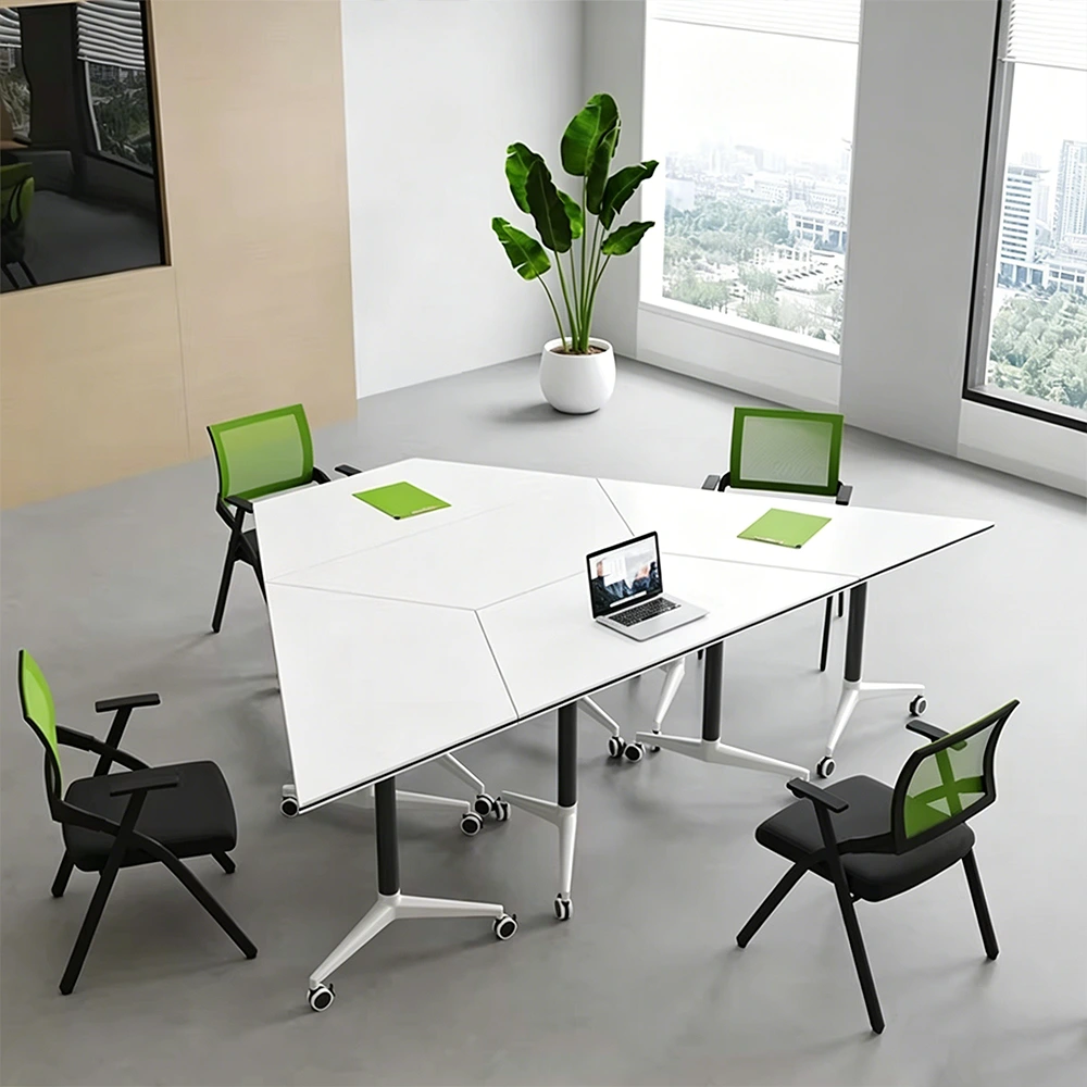 Irregular Folding Conference Table  Mobile Modular Meeting Table - image 6
