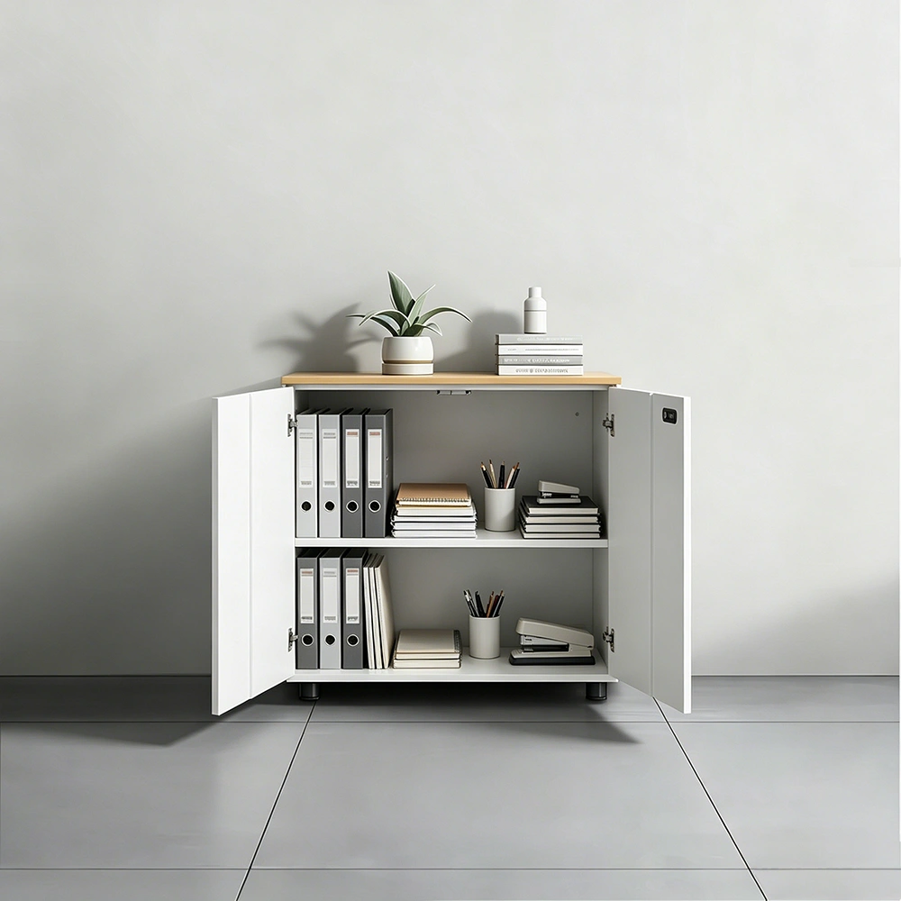 White Wooden Password Lock Low Cabinet - image 2