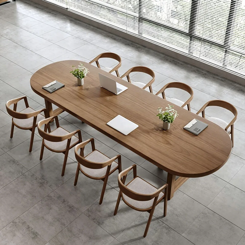 Solid Wood Conference Table Long Desk - image 3