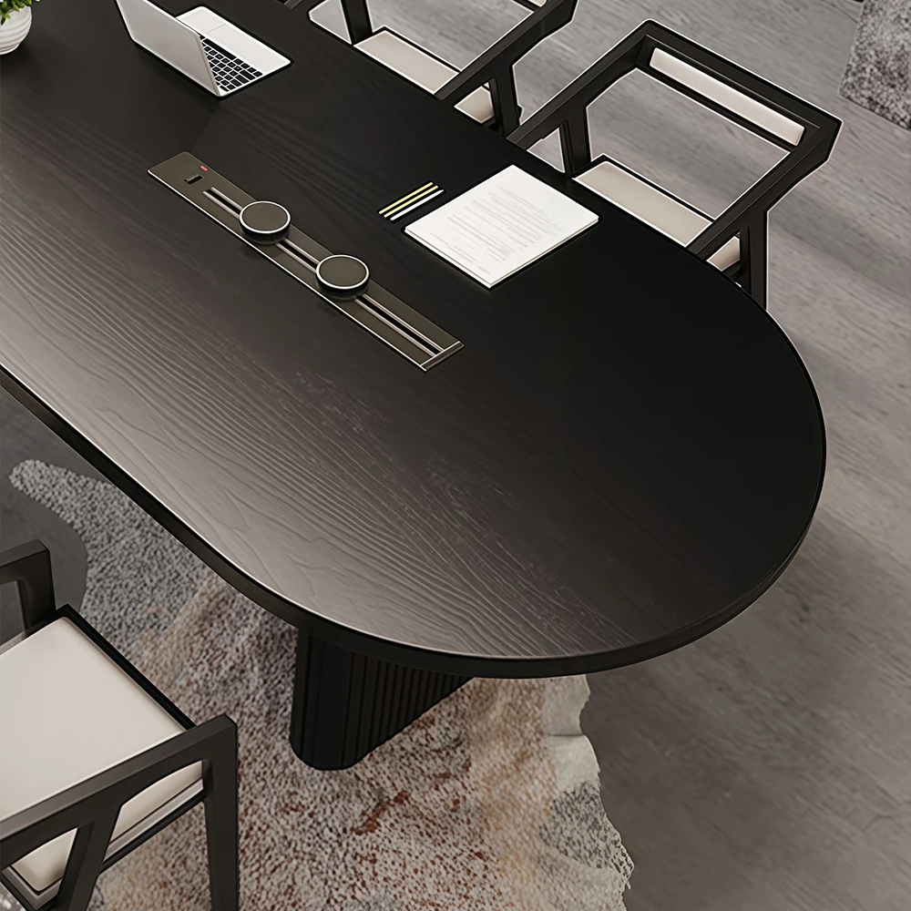 Solid Wood Conference Table with Power Outlets - image 6