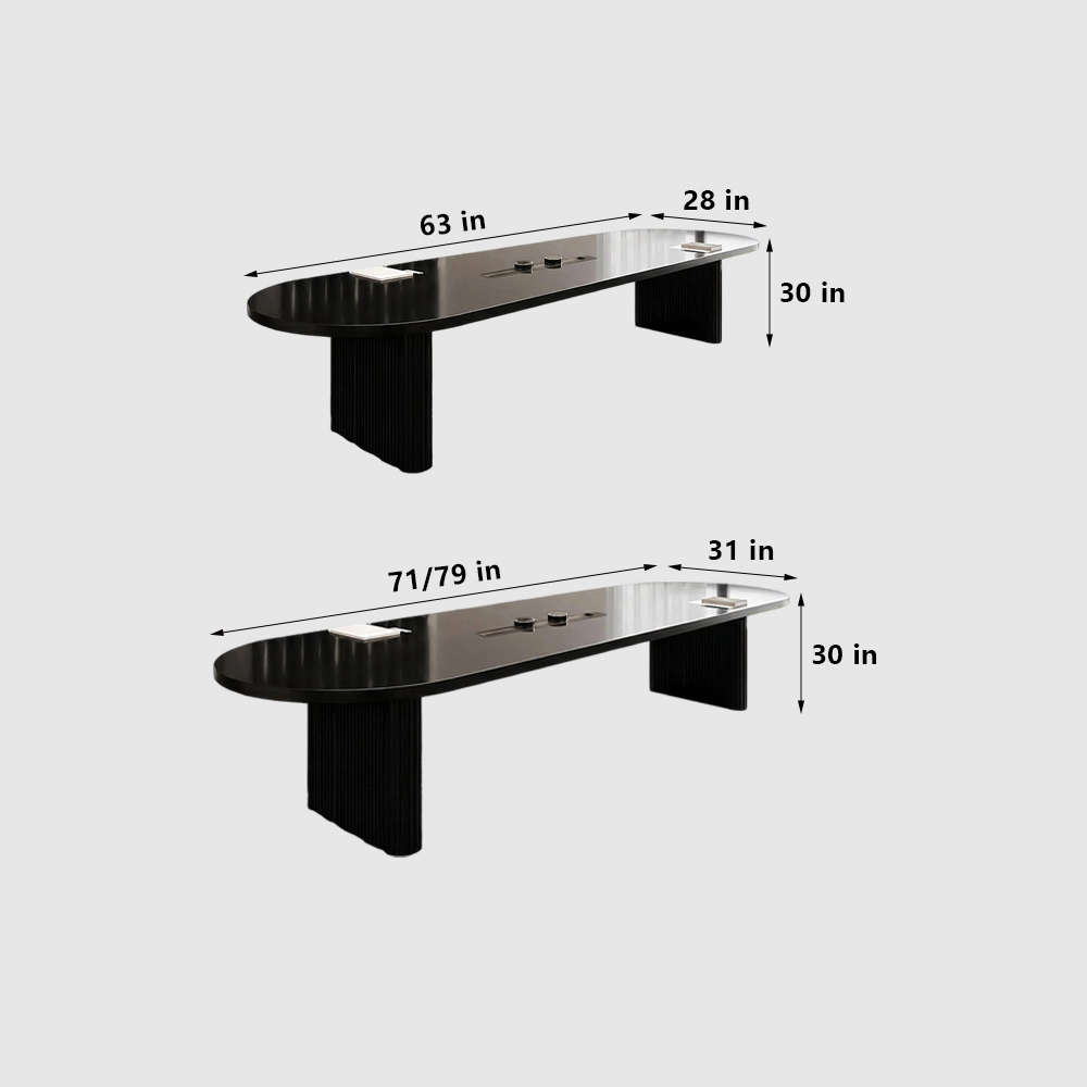 Solid Wood Conference Table with Power Outlets - image 7