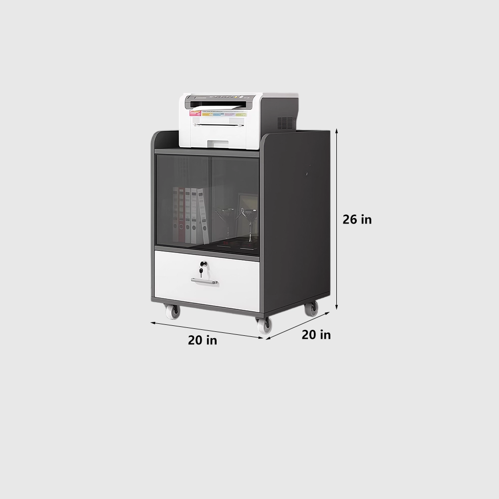 Rolling Wooden Office Cabinet for Document Storage - image 7