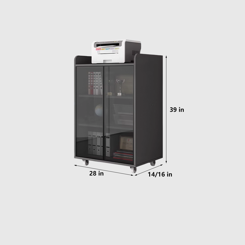 Rolling Wooden Office Cabinet for Document Storage - image 8