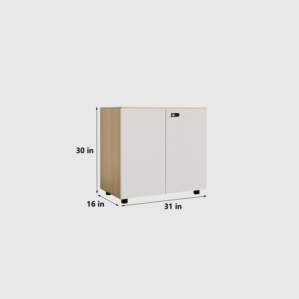 White Wooden Password Lock Low Cabinet - image 6