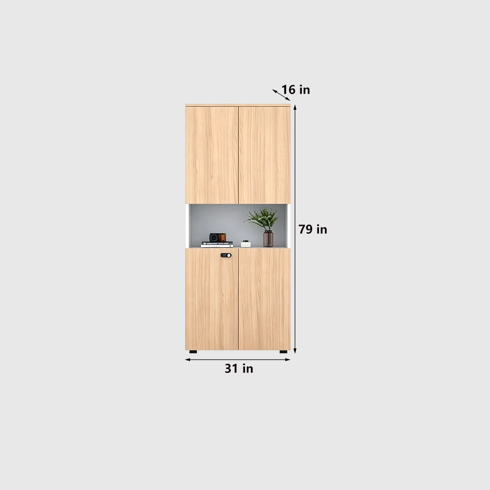 Locking Office Filing Cabinet with Bookshelf Design - image 7
