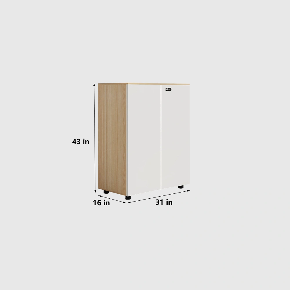 White Wooden Password Lock Low Cabinet - image 7