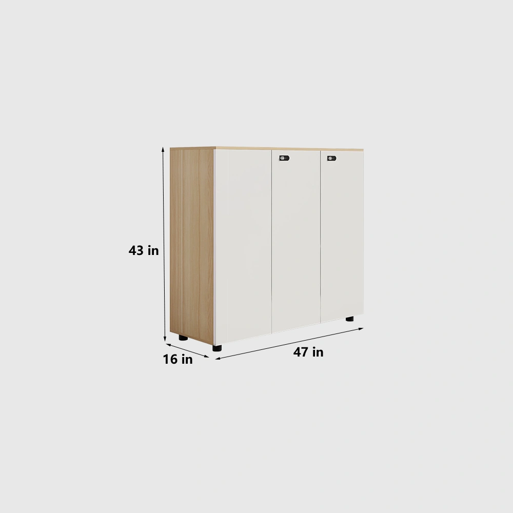 White Wooden Password Lock Low Cabinet - image 9