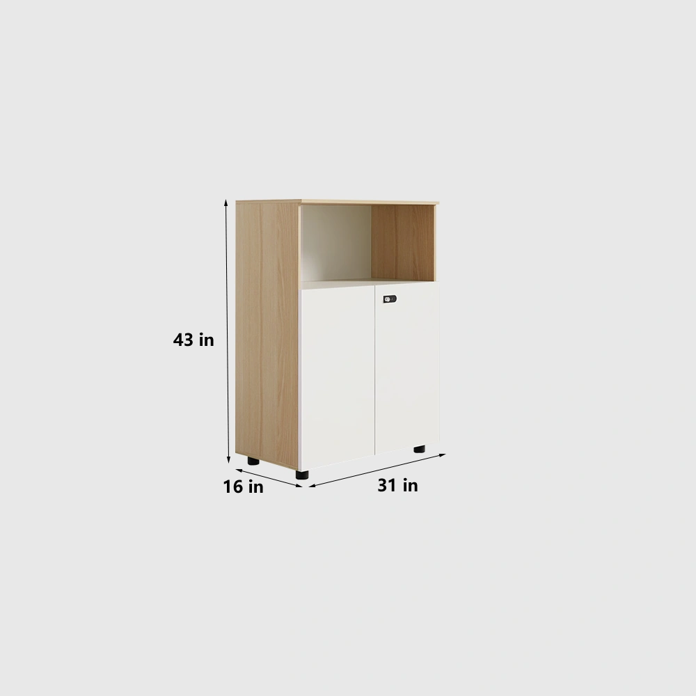 White Wooden Password Lock Low Cabinet - image 8