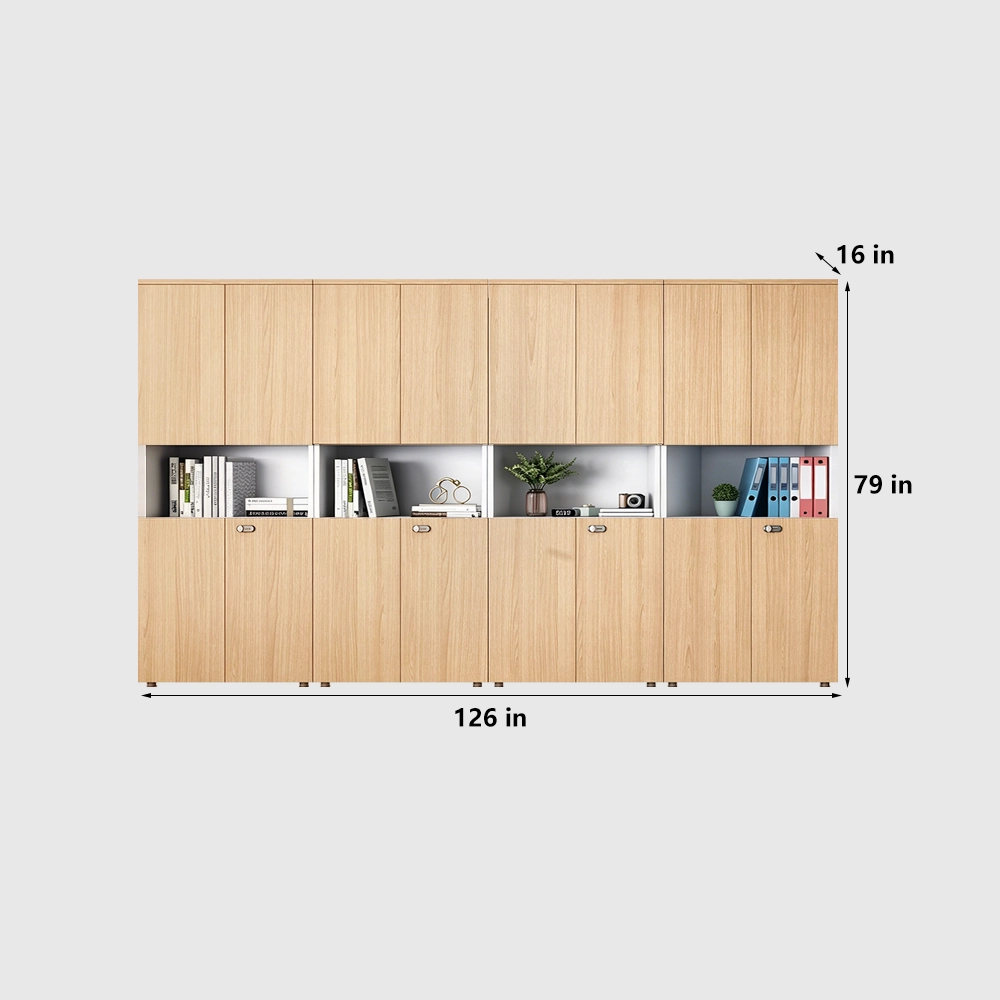 Locking Office Filing Cabinet with Bookshelf Design - image 11