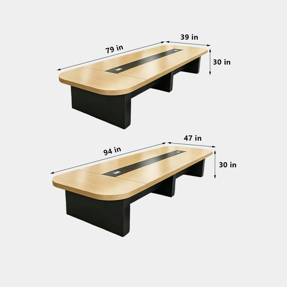 Round Edge Large Conference Table  Modern Long Meeting Table for Offices - image 7