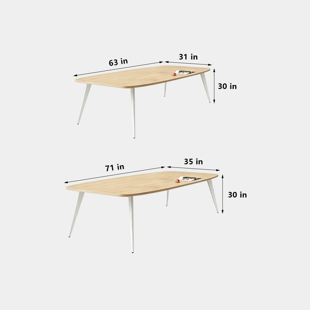 Modern Simple Oval Conference Table – Long Office Desk for Meetings - image 7