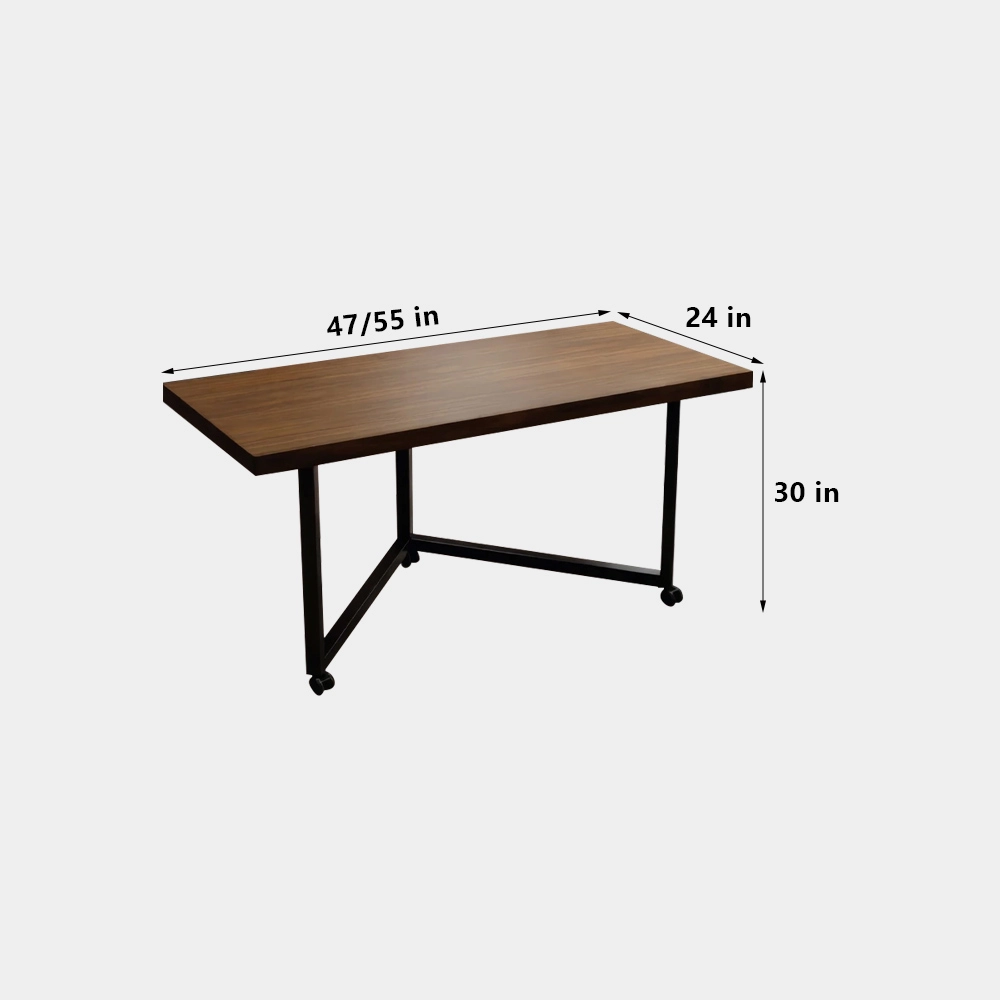Portable Solid Wood Conference Table with Wheels, Spliceable - image 7