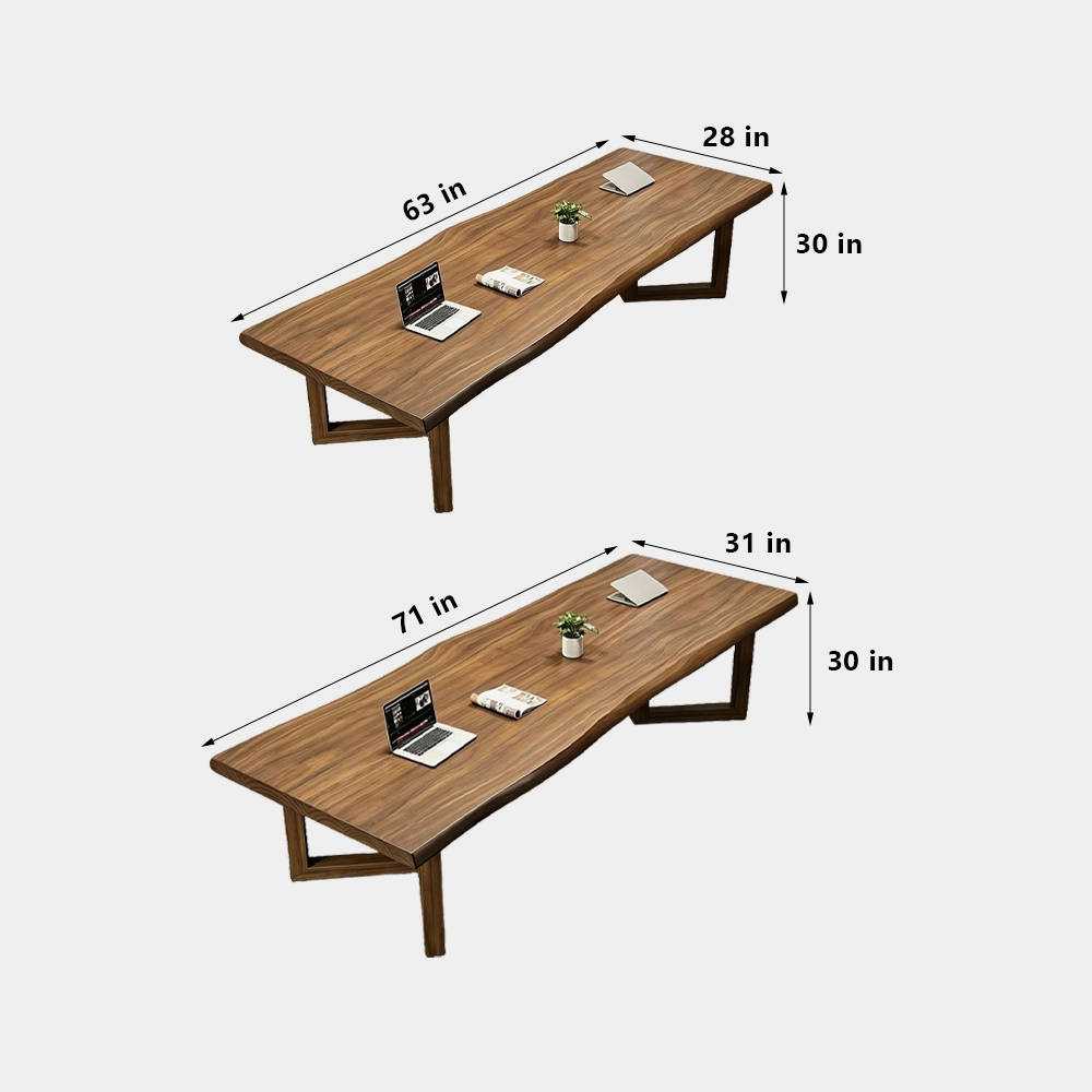 Modern Minimalist Solid Wood Conference Table | Industrial Style Meeting Desk - image 7