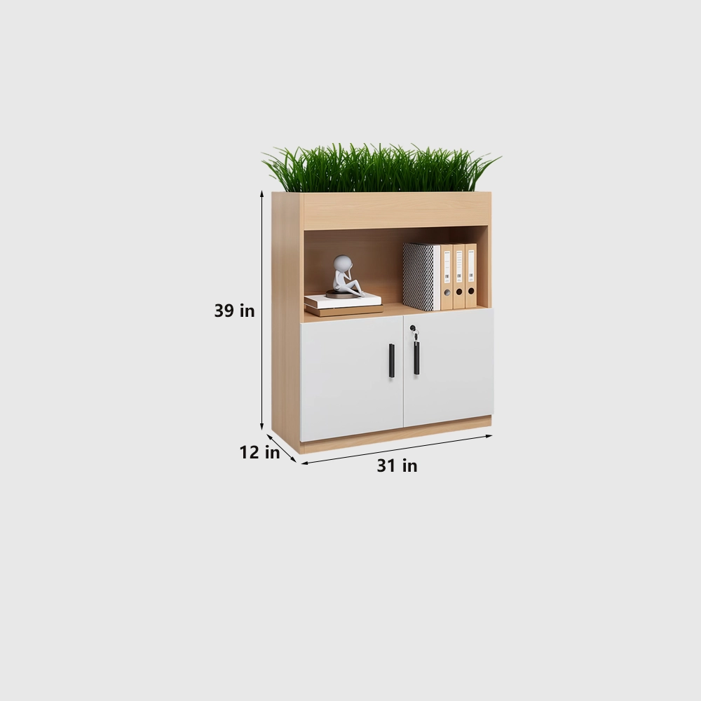 Wooden Office File Cabinet with Planter Box - image 6