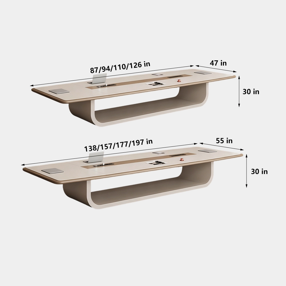 Creative Painted Meeting Table – Minimalist Long Rectangle Desk - image 16