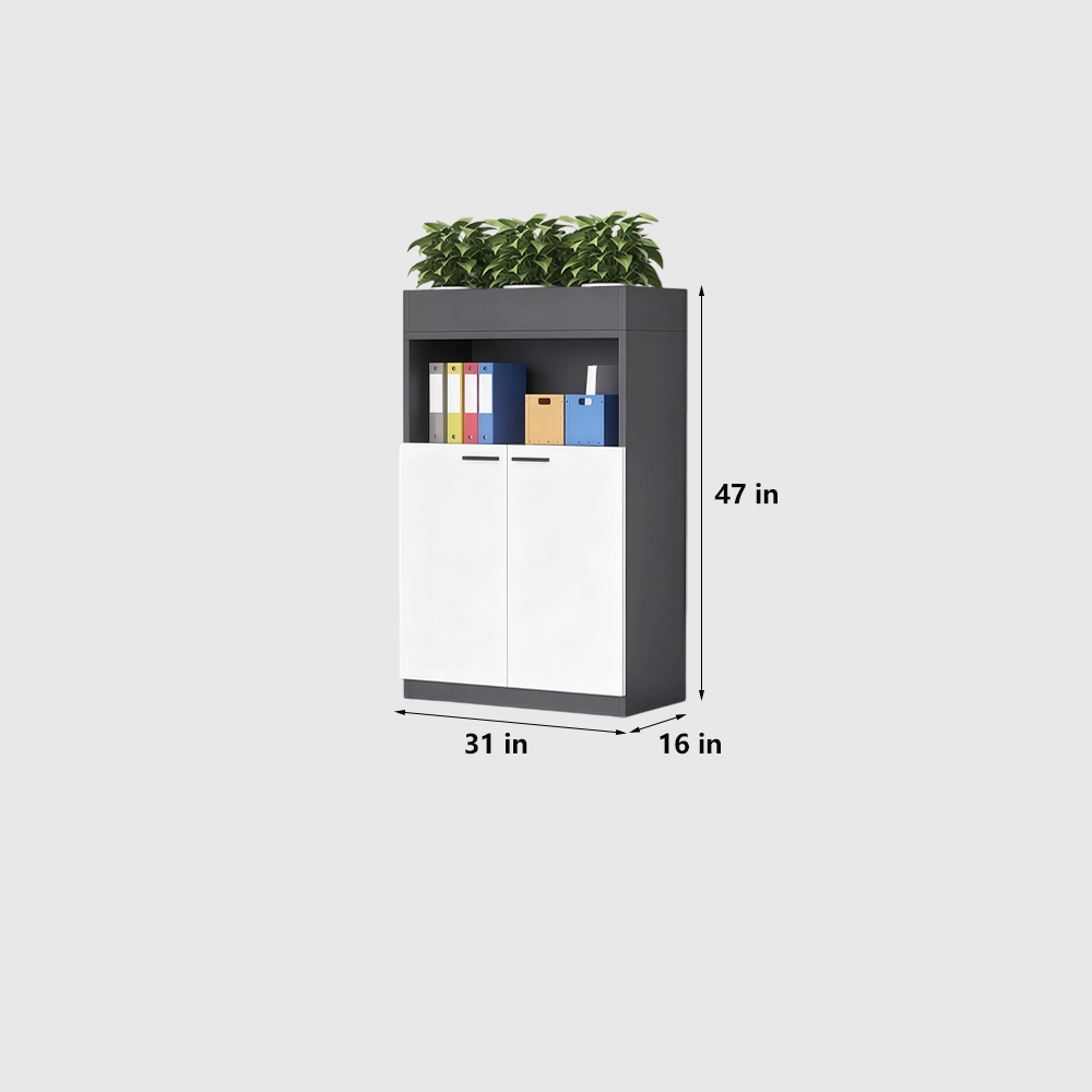 Office Filing Cabinet with Decorative Planter Shelf - image 7