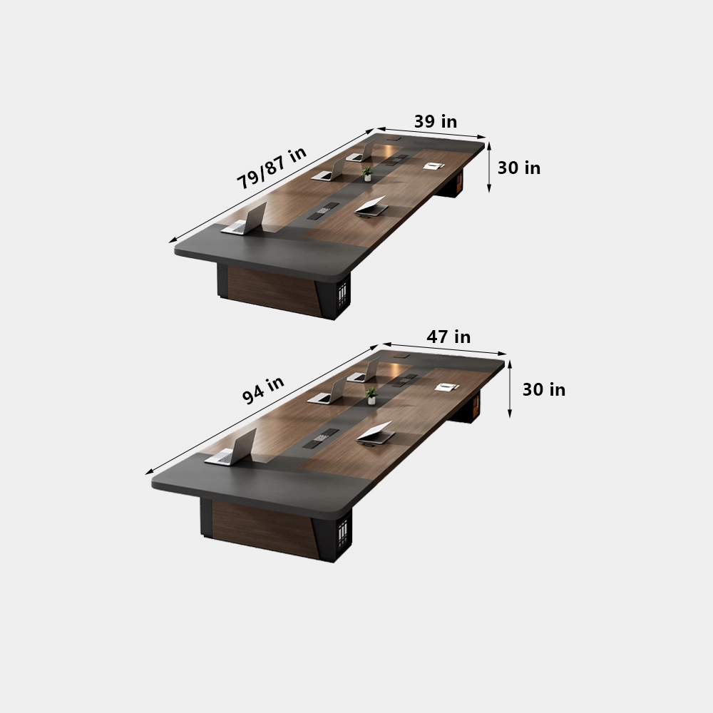 Modern Minimalist Long Conference Table Rectangular Meeting Desk for Office - image 7