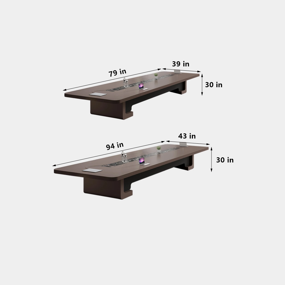 Luxury Piano Gloss Finish Conference Table – Large Modern Rectangle Boardroom Table - image 7