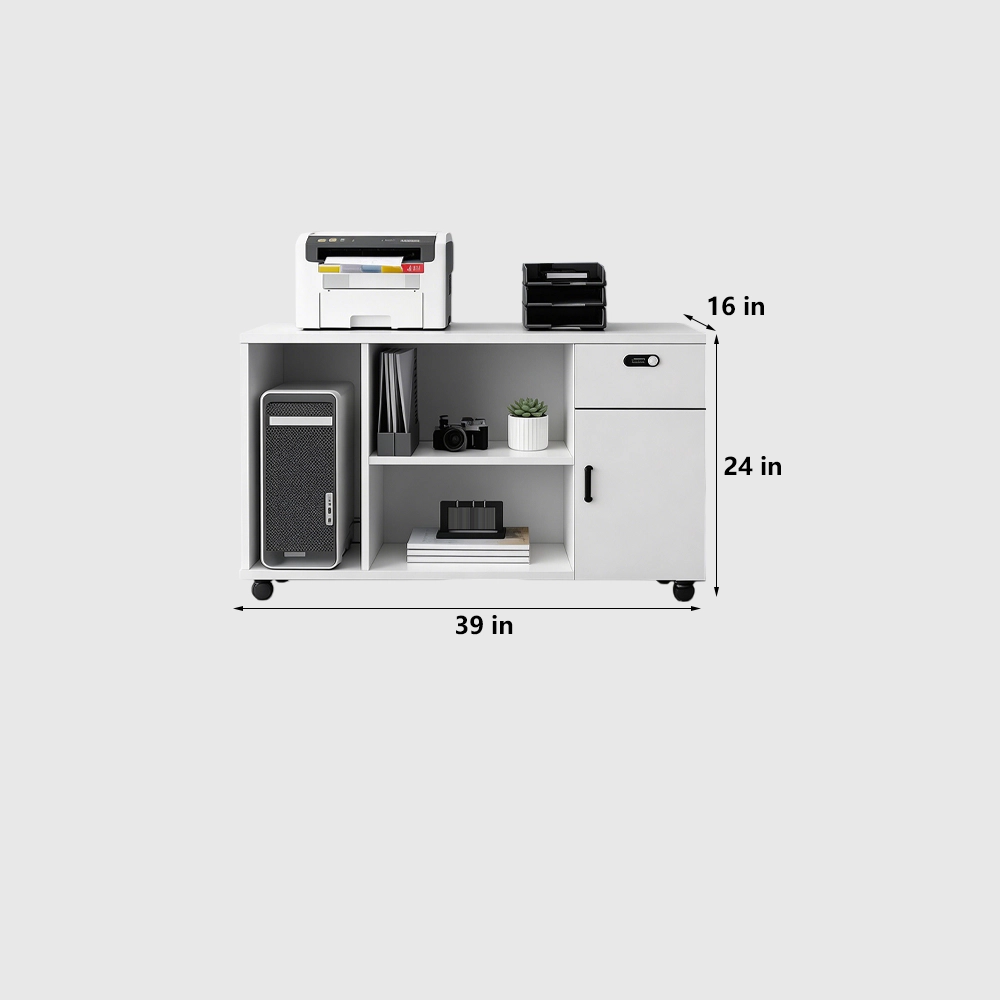 White Office Cabinet for Printer and Files - image 6