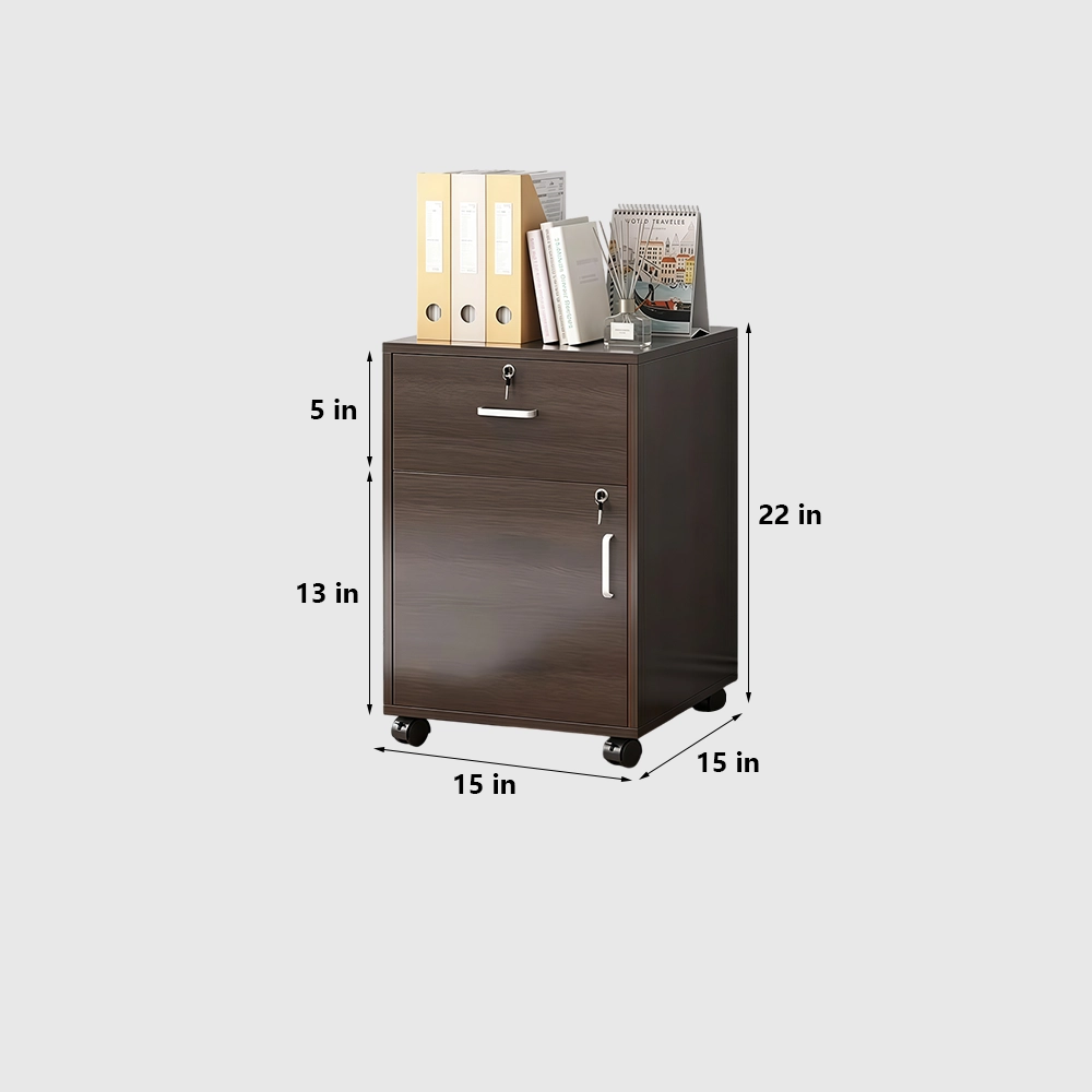 Mobile Wooden Office File Cabinet - image 6