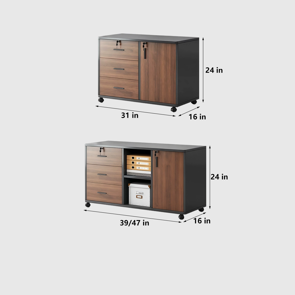 Mobile Under-Desk Storage Cabinet With Locking Drawer - image 7