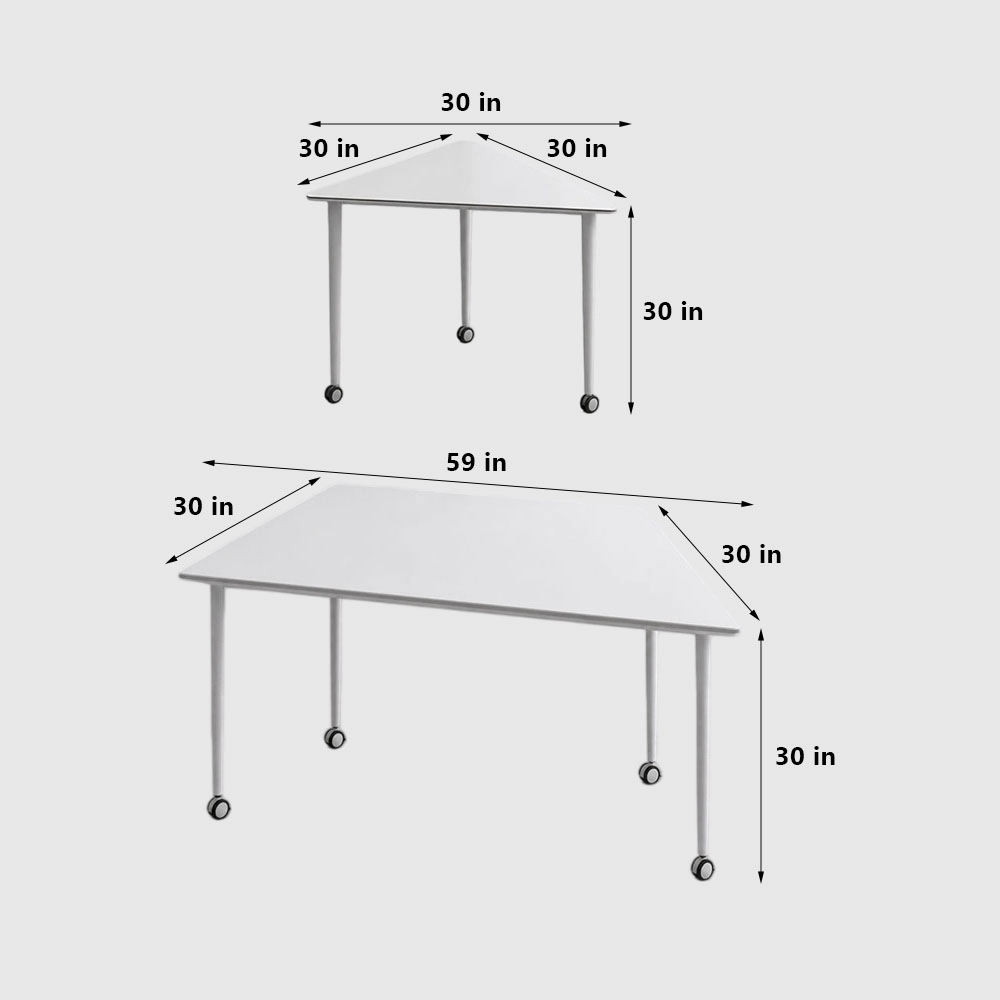 Modular Movable Conference Table with Triangle & Trapezoid Splicing Design - image 7