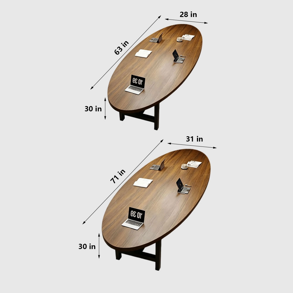 Mid Century Modern Conference Table – Premium Wood Meeting Desk for Office - image 7