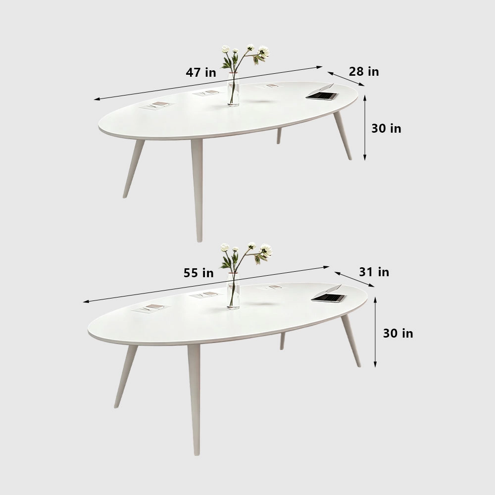 Contemporary Elliptical Real Wood Meeting Table – Optimized for Office Furniture - image 7