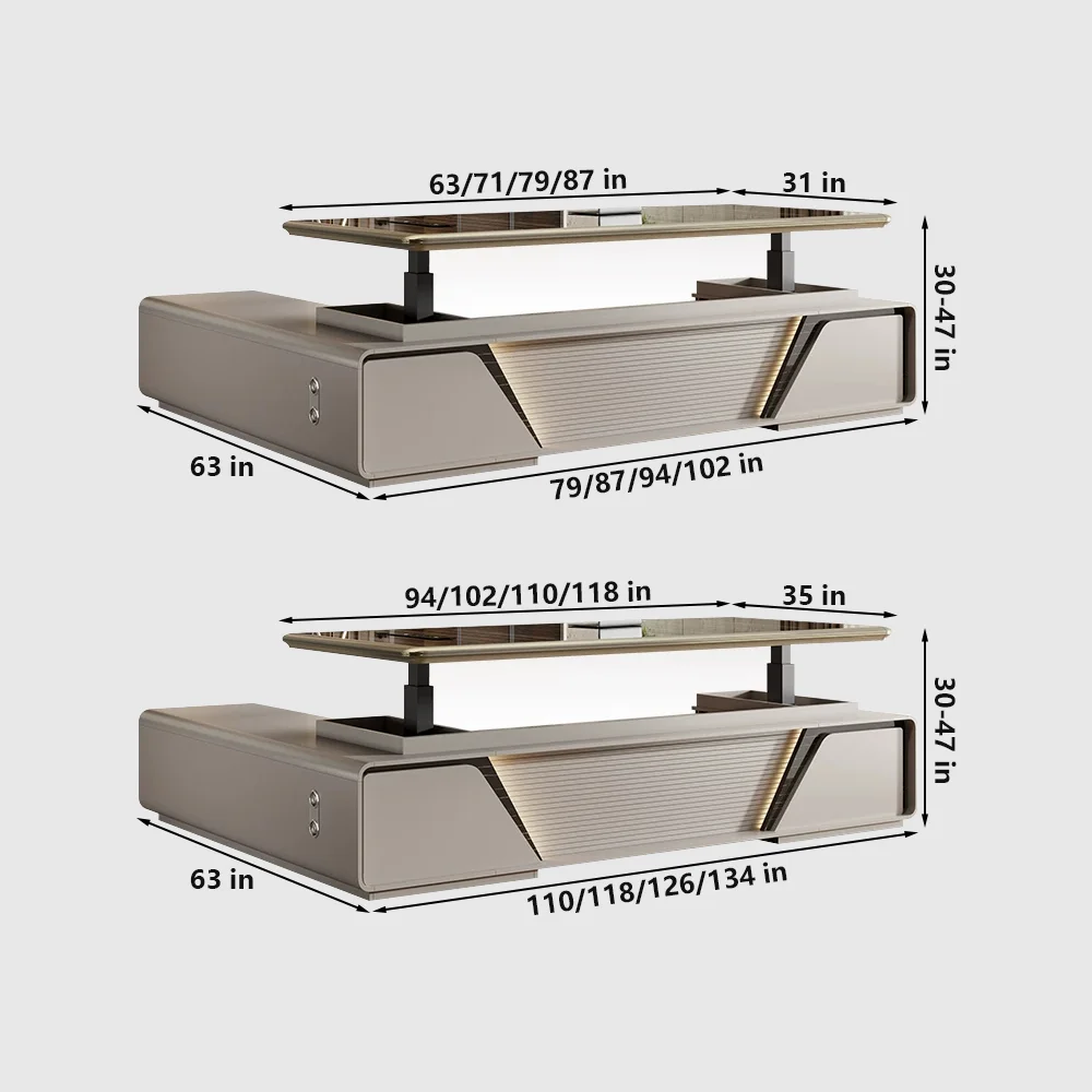 Adjustable Height Executive Desk - image 7
