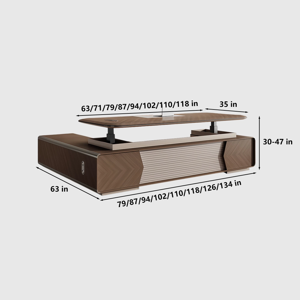 Contemporary Executive Office Desk with Electric Lift - image 7