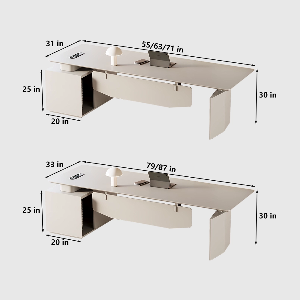 Elegant Light Luxury Office Desk — Simple Modern Design for Professional Home Office - image 7