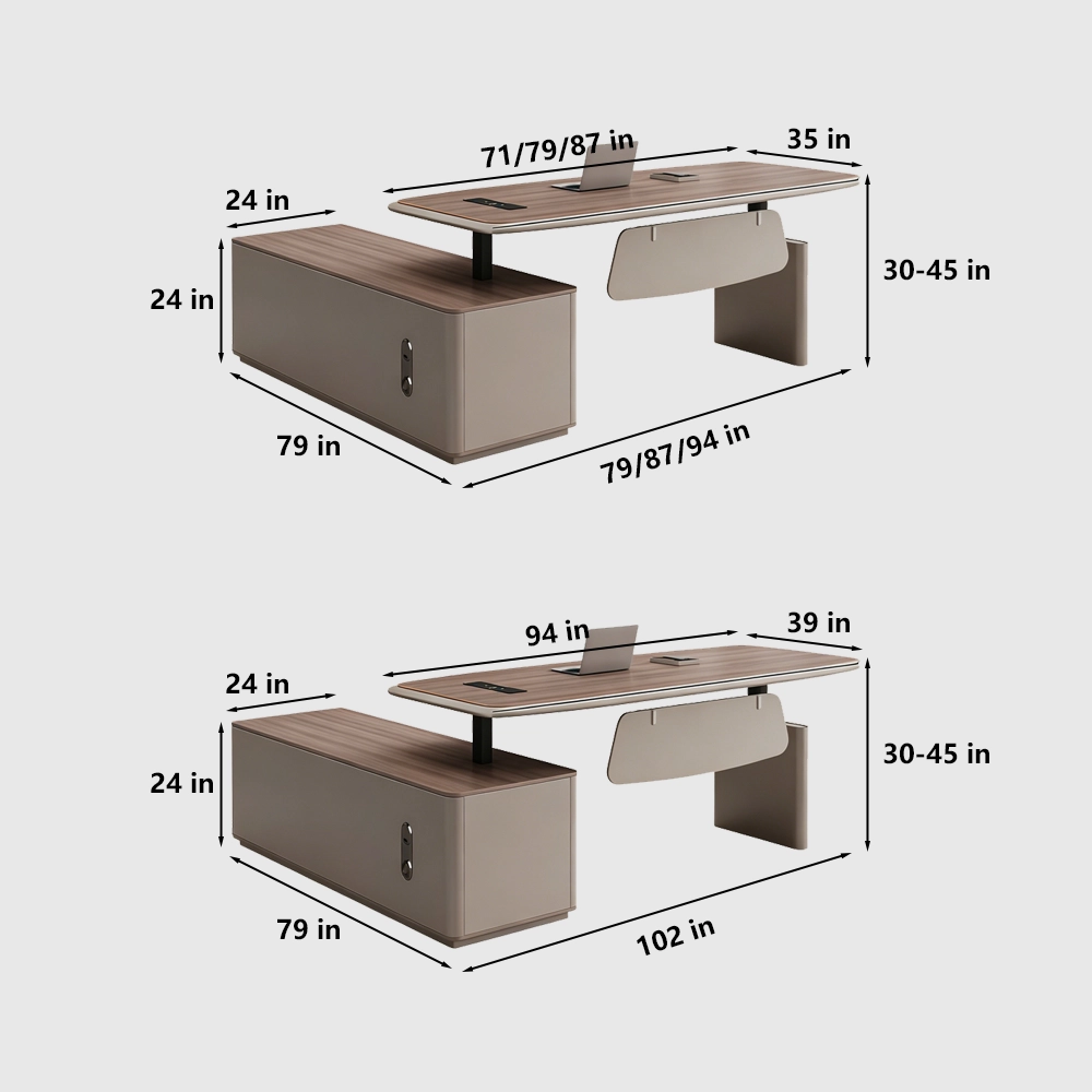 Electric Height Adjustable Standing Desk with Storage Cabinet – Modern Office Desk - image 7