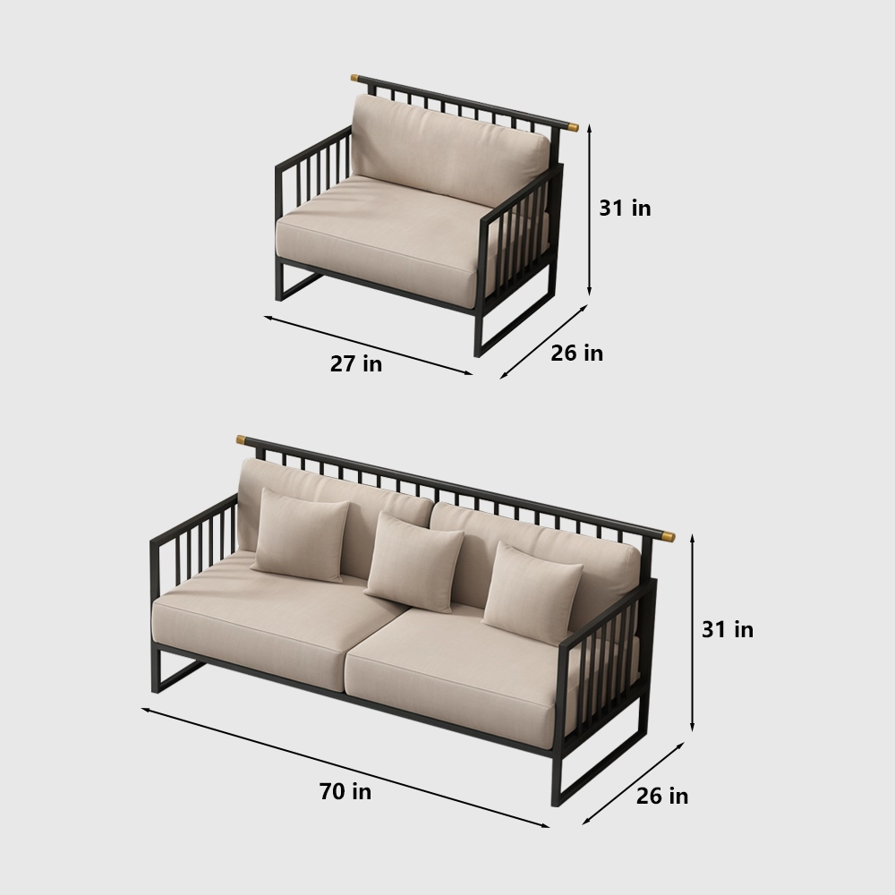 Minimalist Modern Metal-Frame Sofa - image 7