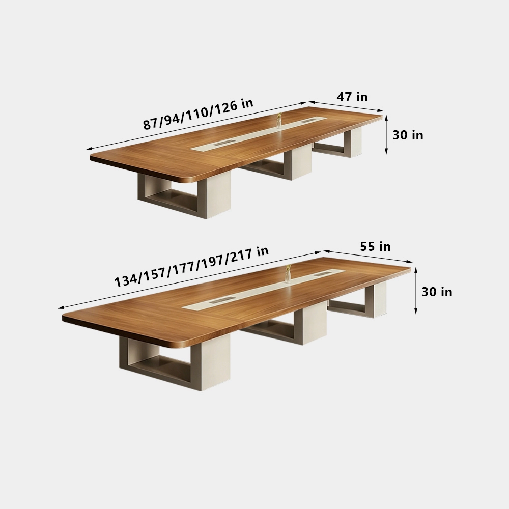 Large Solid Wood Conference Table Modern Minimalist Design - image 13