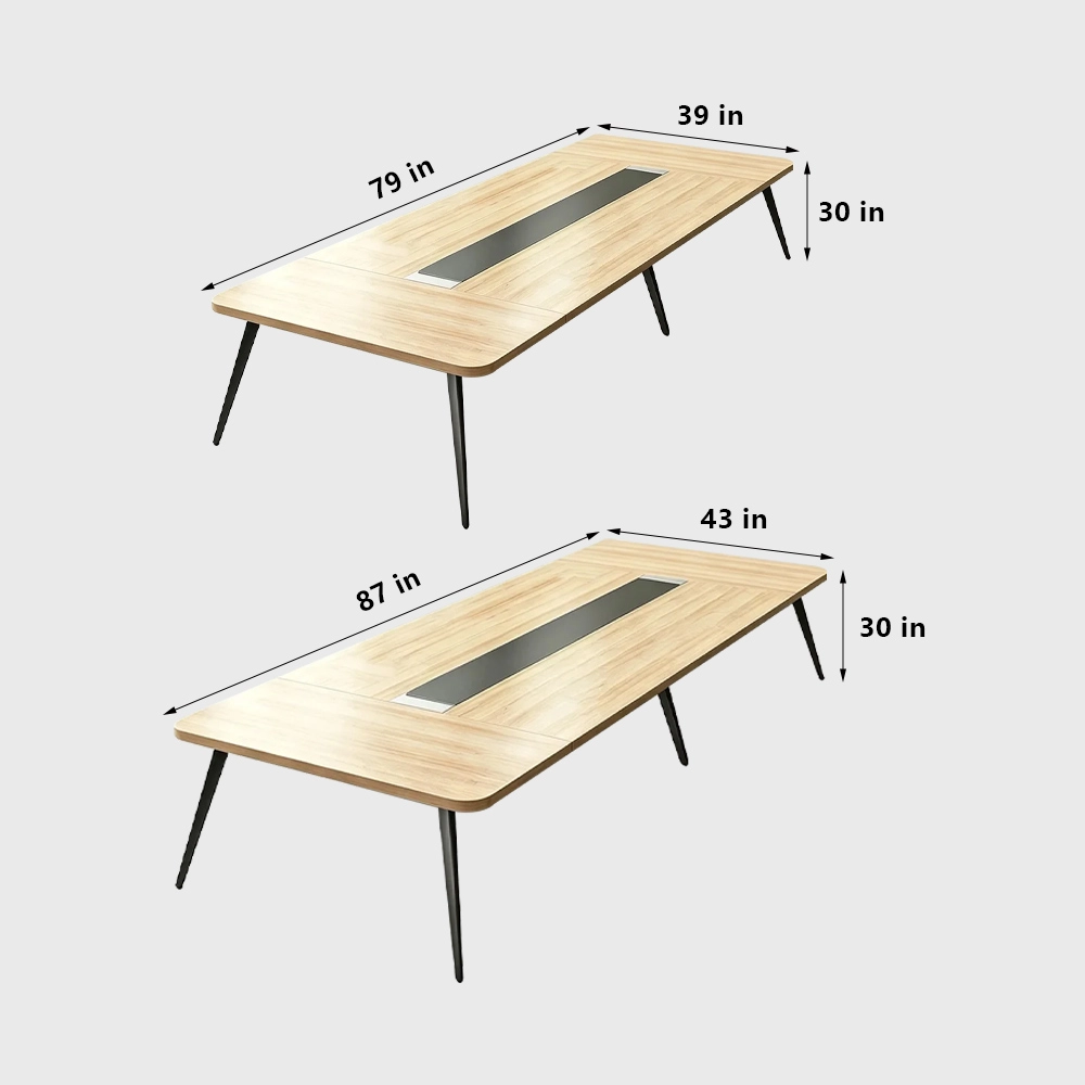 Small Office Meeting Table – Modern Minimalist Long Rectangular Conference Desk - image 7