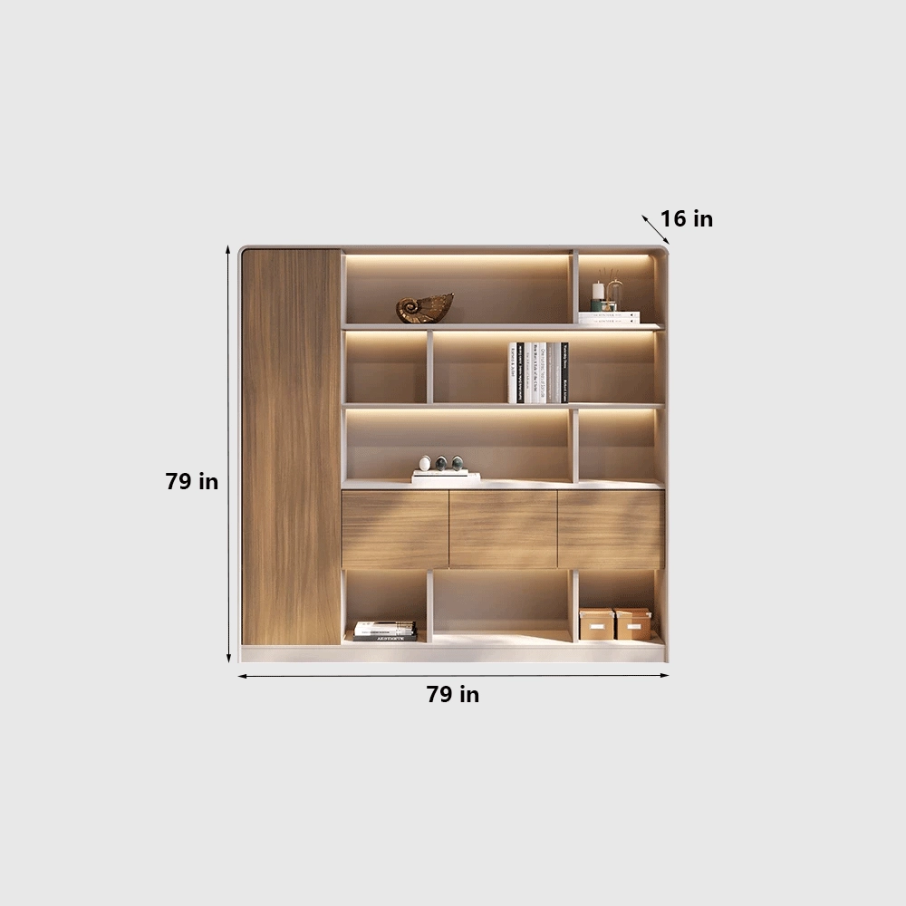 Light Luxury Wood Bookcase File Cabinet - image 6