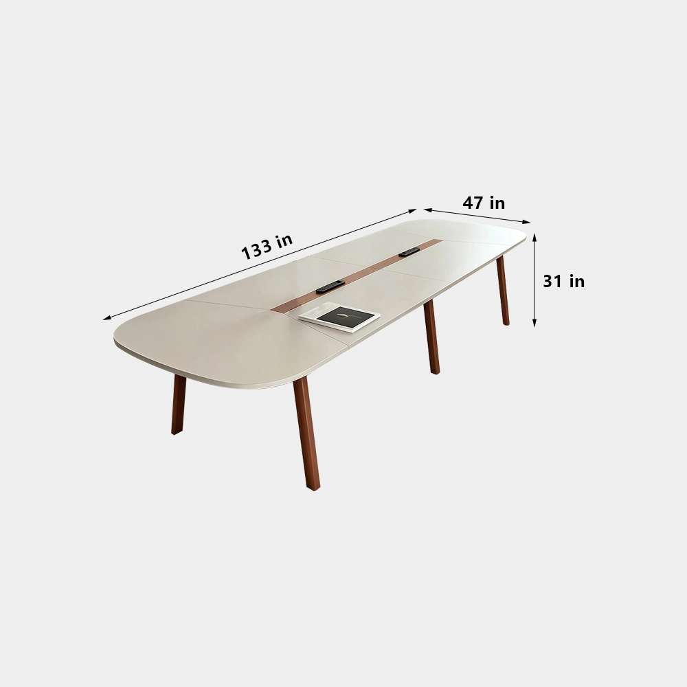 Modern Oval Conference Table  Long Rectangle Meeting Desk for Office - image 7