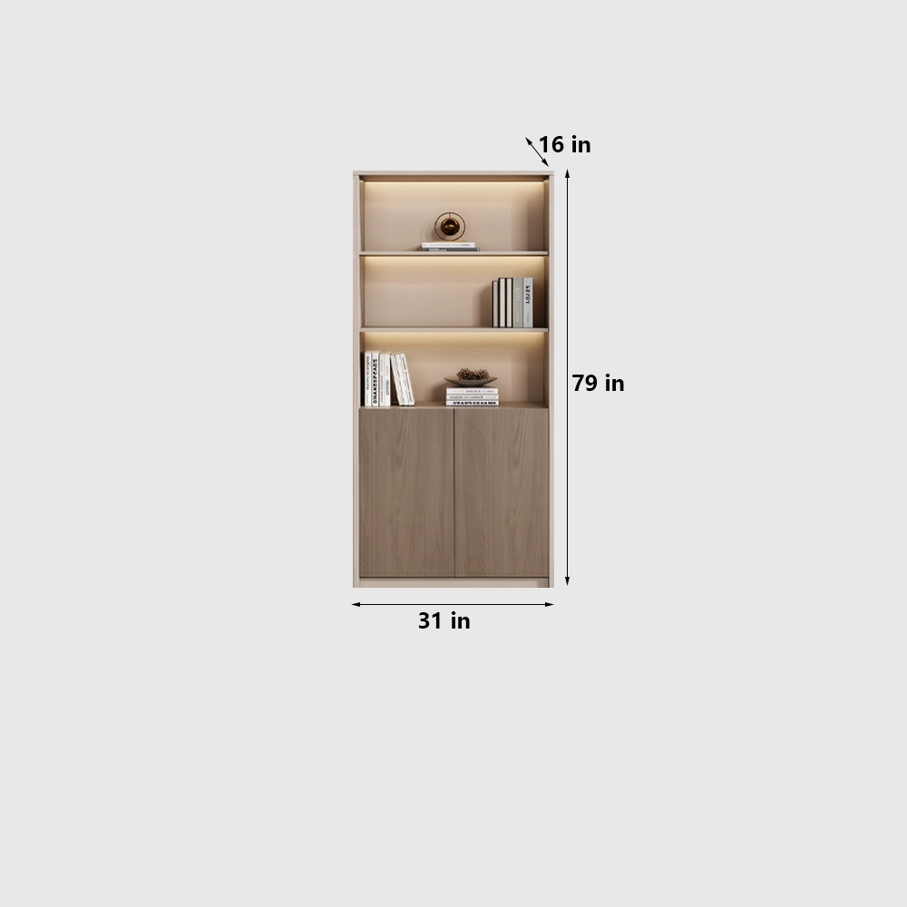 Modern Wooden Office Cabinet with Glass Doors - image 6