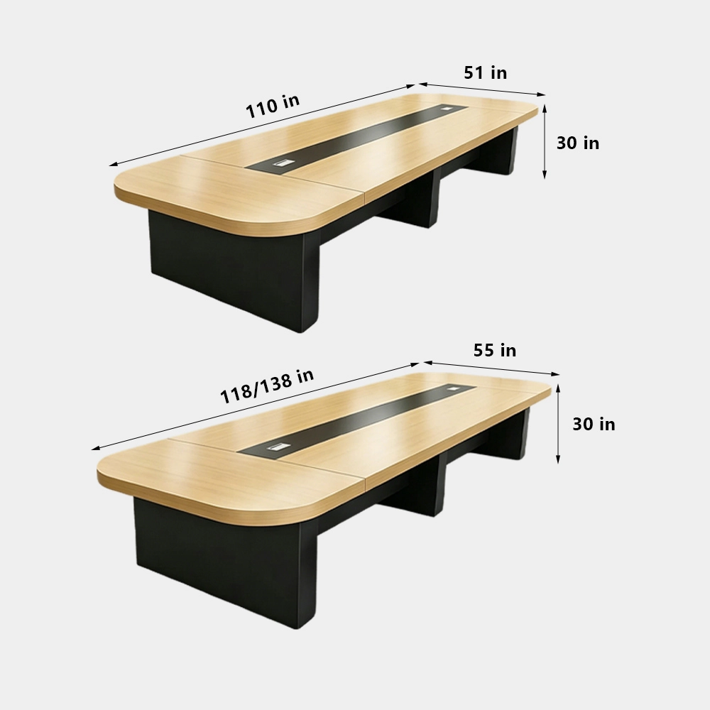 Round Edge Large Conference Table  Modern Long Meeting Table for Offices - image 8