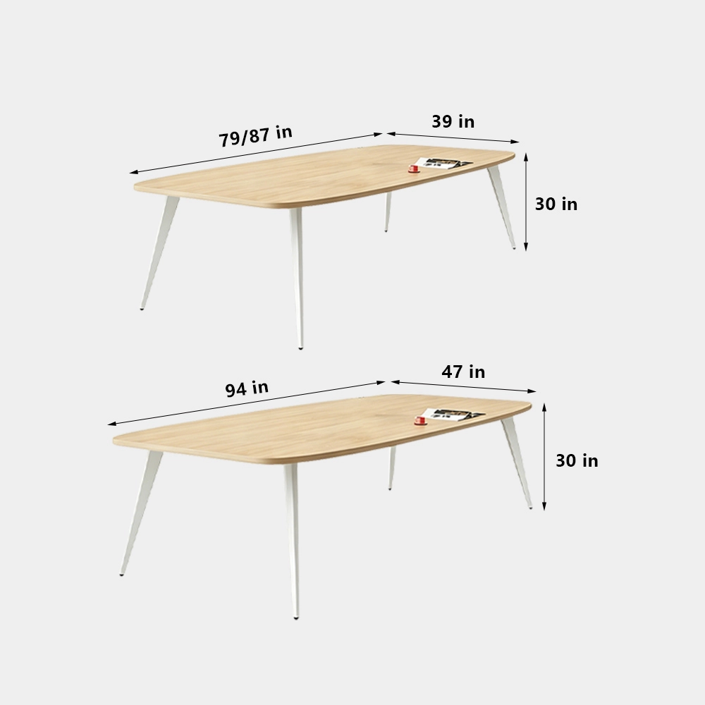Modern Simple Oval Conference Table – Long Office Desk for Meetings - image 8