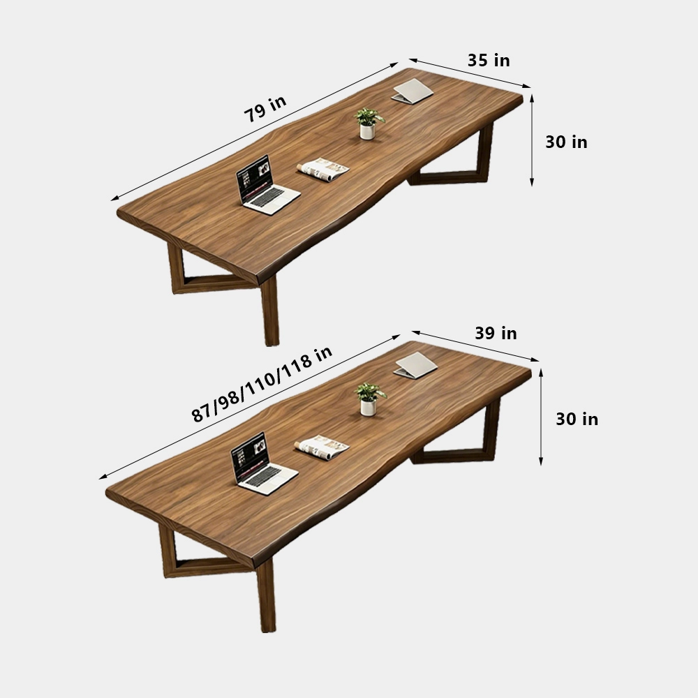 Modern Minimalist Solid Wood Conference Table | Industrial Style Meeting Desk - image 8