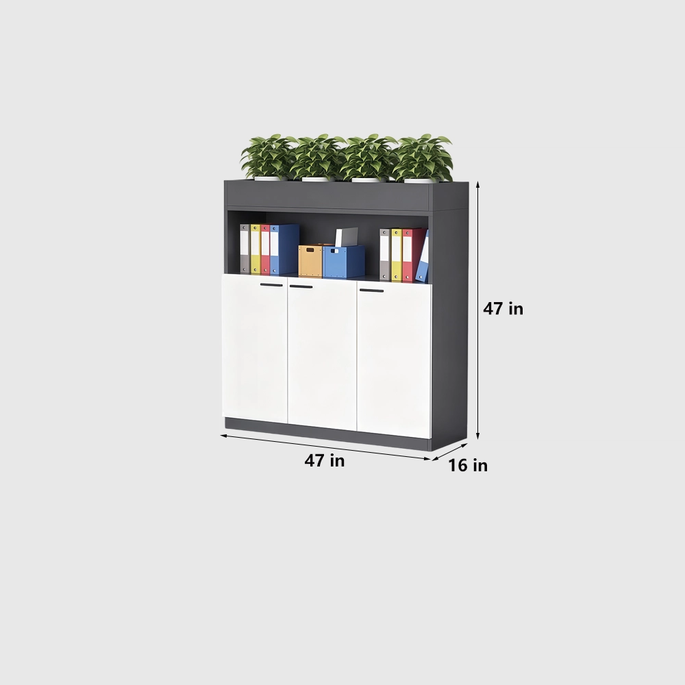 Office Filing Cabinet with Decorative Planter Shelf - image 8